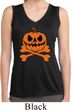 Pumpkin Skeleton Ladies Sleeveless Moisture Wicking Shirt