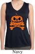 Pumpkin Skeleton Ladies Sleeveless Moisture Wicking Shirt