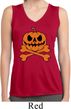 Pumpkin Skeleton Ladies Sleeveless Moisture Wicking Shirt