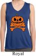 Pumpkin Skeleton Ladies Sleeveless Moisture Wicking Shirt