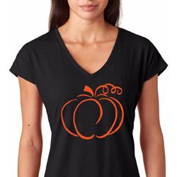 Pumpkin Sketch Ladies Halloween Shirts