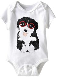 Puppy Glasses Funny Baby Romper White Infant Babies Creeper Puppy Glasses Funny Baby Romper White Infant Babies Creeper