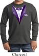 Purple Tuxedo Kids Long Sleeve Shirt