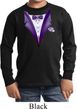 Purple Tuxedo Kids Long Sleeve Shirt