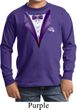 Purple Tuxedo Kids Long Sleeve Shirt