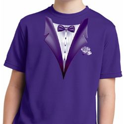 Purple Tuxedo Kids Moisture Wicking Shirt