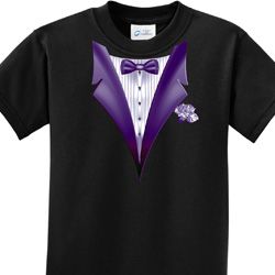 Purple Tuxedo Kids Shirts
