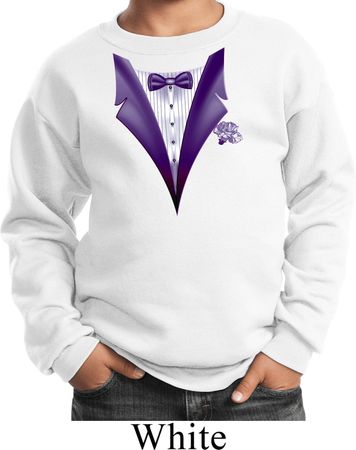 Purple Tuxedo Kids Sweat Shirt
