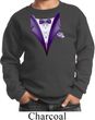 Purple Tuxedo Kids Sweat Shirt