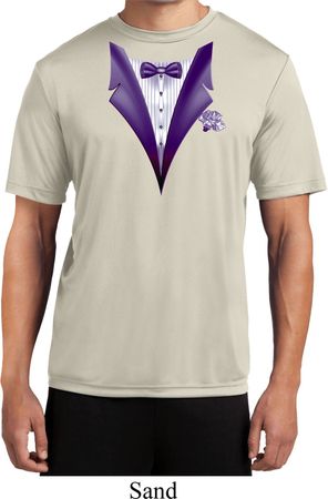 Purple Tuxedo Mens Moisture Wicking Shirt