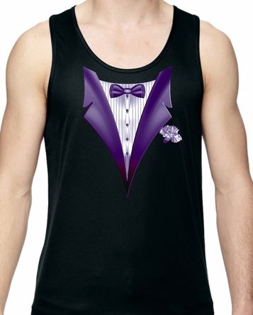 Purple Tuxedo Mens Moisture Wicking Tanktop