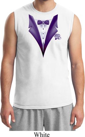 Purple Tuxedo Mens Muscle Shirt