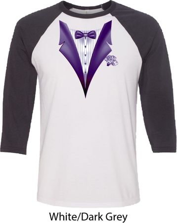 Purple Tuxedo Mens Raglan Shirt