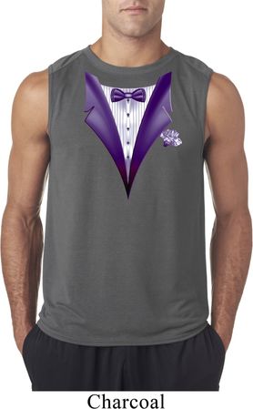 Purple Tuxedo Mens Sleeveless Shirt
