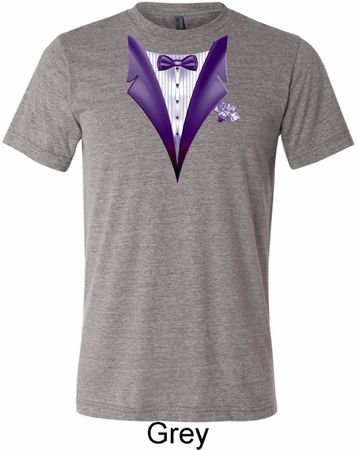 Purple Tuxedo Mens Tri Blend Crewneck Shirt