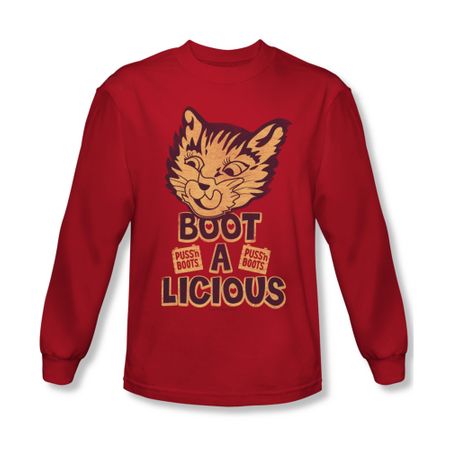 Puss N Boots Shirt Boot A Licious Long Sleeve Red Tee T-Shirt