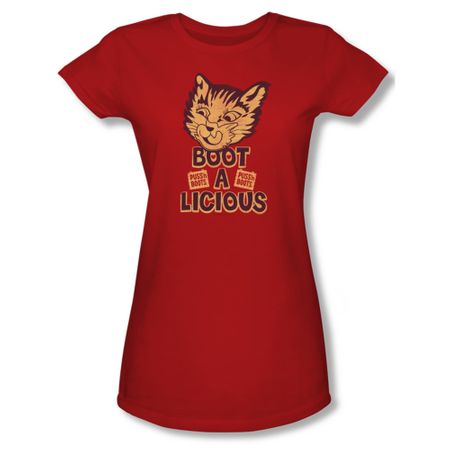 Puss N Boots Shirt Juniors Boot A Licious Red T-Shirt