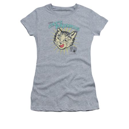 Puss N Boots Shirt Juniors Cat's Pajamas Athletic Heather T-Shirt