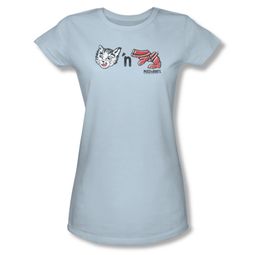 Puss N Boots Shirt Juniors Characters Light Blue T-Shirt