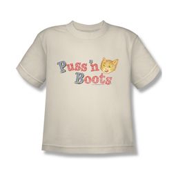 Puss N Boots Shirt Kids Logo Cream T-Shirt