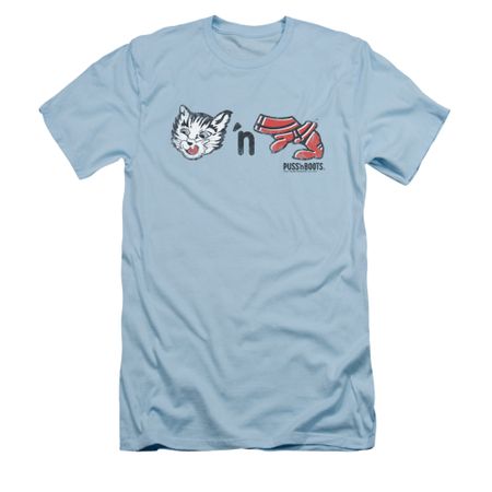 Puss N Boots Shirt Slim Fit Characters Light Blue T-Shirt