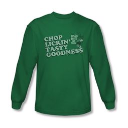 Puss N Boots Shirt Tasty Long Sleeve Kelly Green Tee T-Shirt
