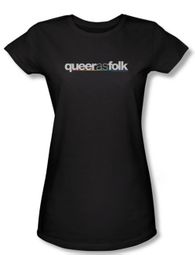 Queer As Folk Juniors Shirt Logo Black T-shirt Tee