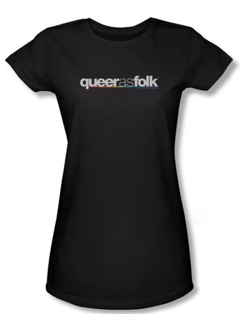 Queer As Folk Juniors Shirt Logo Black T-shirt Tee