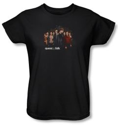 Queer As Folk Ladies Shirt Title Black T-Shirt Tee