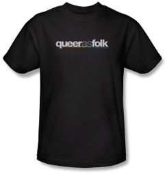 Queer As Folk Shirt Logo Adult Black T-Shirt Tee