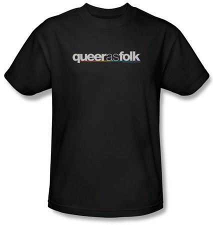 Queer As Folk Shirt Logo Adult Black T-Shirt Tee