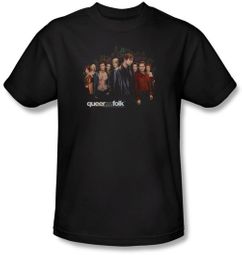 Queer As Folk Shirt Title Adult Black T-Shirt Tee