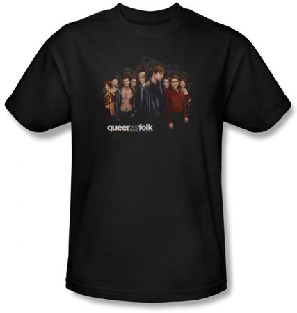 Queer As Folk Shirt Title Adult Black T-Shirt Tee