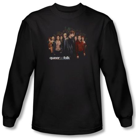 Queer As Folk Shirt Title Black Long Sleeve T-Shirt Tee