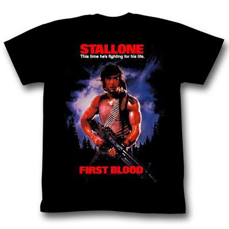Rambo Shirt Fighting For His Life Black T-Shirt
