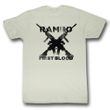 Rambo Shirt Guns Adult Dirty White Tee T-Shirt