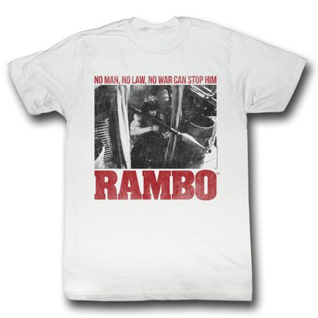Rambo Shirt No One Adult White Tee T-Shirt