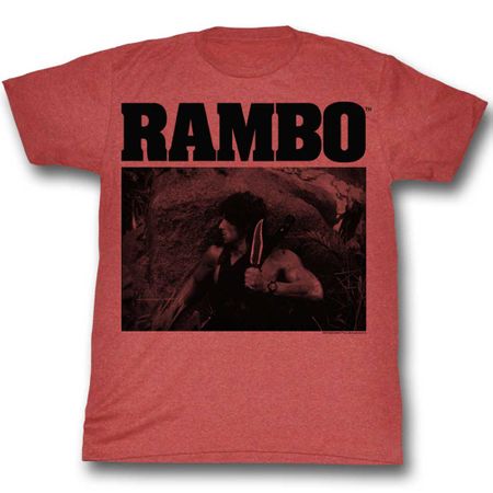 Rambo Shirt Waiting Red Heather T-Shirt