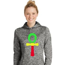 Rasta Ankh Ladies Moisture Wicking Hoodie