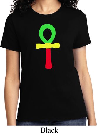 Rasta Ankh Ladies Shirt
