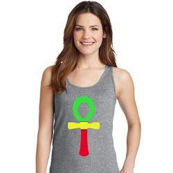 Rasta Ankh Ladies Tank Top