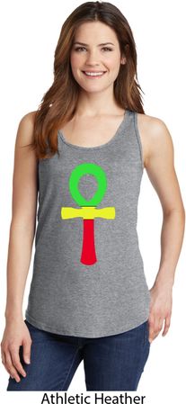 Rasta Ankh Ladies Tank Top