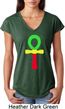 Rasta Ankh Ladies Tri Blend V-Neck Shirt