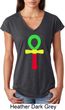 Rasta Ankh Ladies Tri Blend V-Neck Shirt