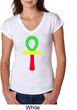 Rasta Ankh Ladies Tri Blend V-Neck Shirt