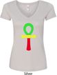 Rasta Ankh Ladies V-Neck Shirt