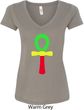 Rasta Ankh Ladies V-Neck Shirt