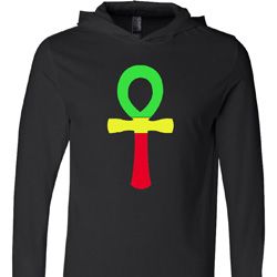 Rasta Ankh Lightweight Hoodie Tee Rasta Ankh Lightweight Hoodie Tee