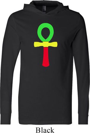 Rasta Ankh Lightweight Hoodie Tee