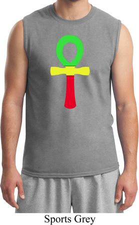Rasta Ankh Mens Muscle Shirt